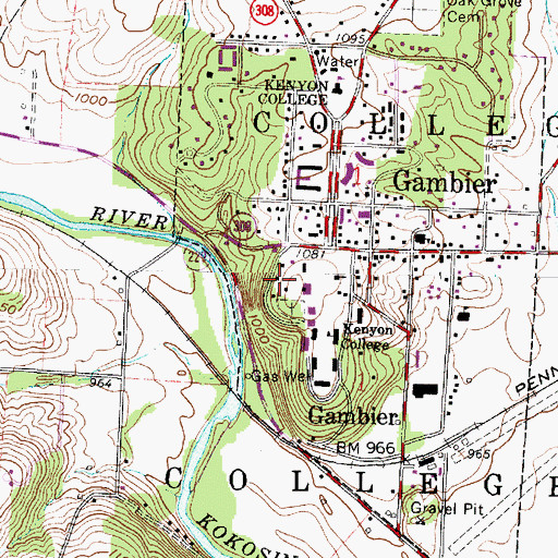 Topographic Map of Sunset Cottage, OH