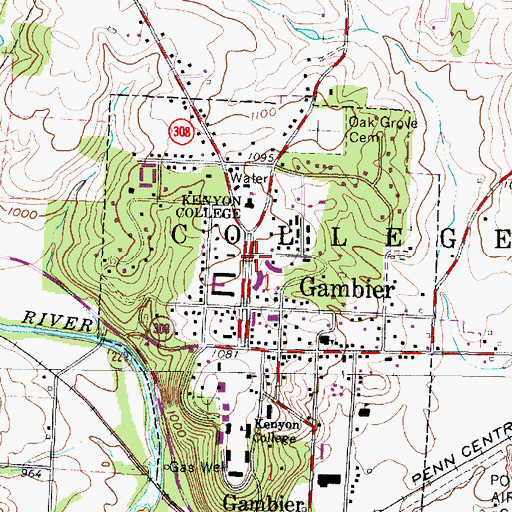 Topographic Map of Weaver Cottage, OH