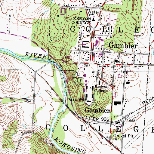 Topographic Map of Wing Center, OH