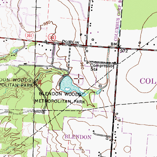Topographic Map of Walden Waterfowl Refuge, OH