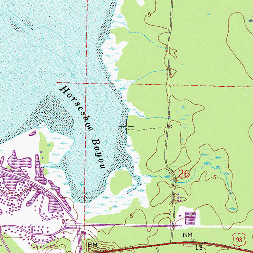 Topographic Map of Baytowne Marina, FL