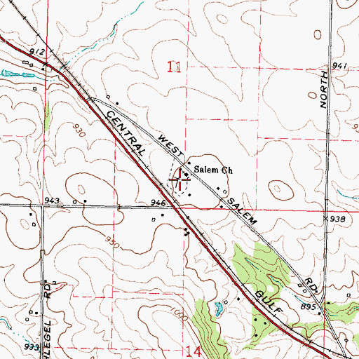 Topographic Map of Samel Evangelical Cemetery, IL