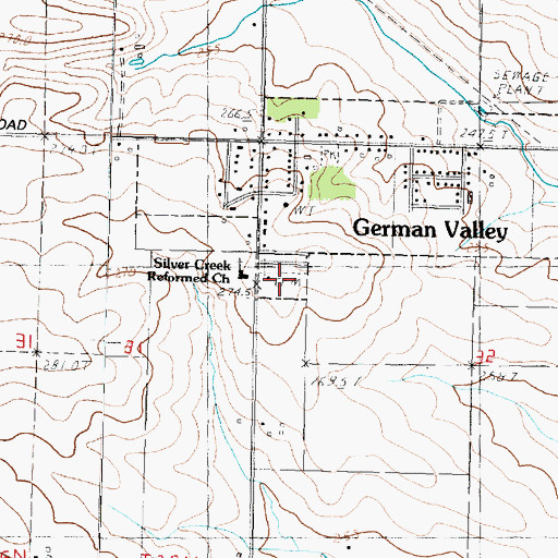 Topographic Map of Silver Creek Cemetery, IL