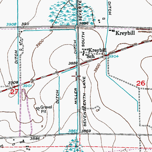 Topographic Map of Miller Ditch, CO