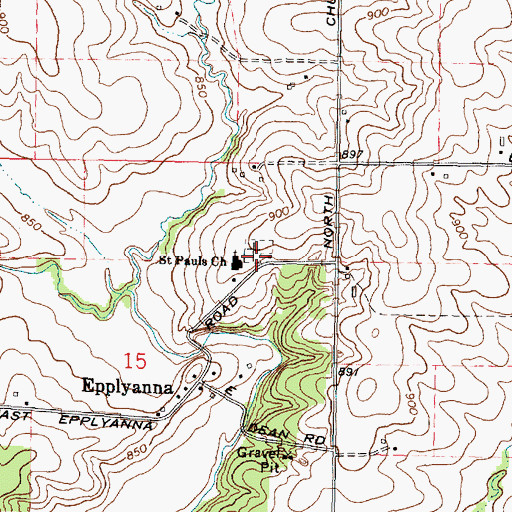 Topographic Map of Saint Paul Cemetery, IL