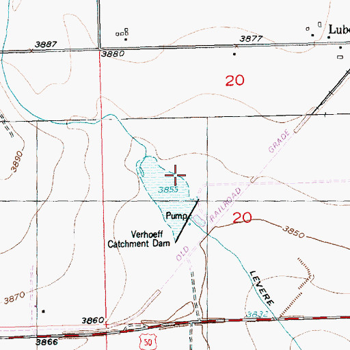 Topographic Map of Verhoeff Catchment Dam, CO