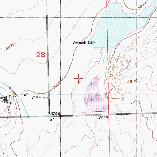 Topographic Map of Verhoeff Ditch, CO