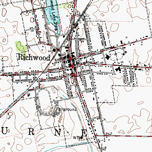 Topographic Map of Richwood City Hall, OH