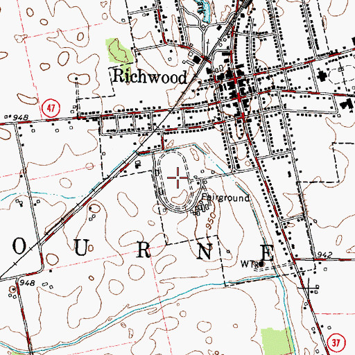 Topographic Map of Richwood Fairgrounds, OH