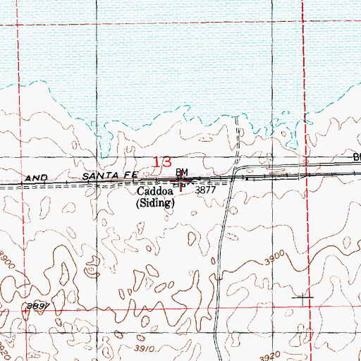 Topographic Map of Caddoa, CO
