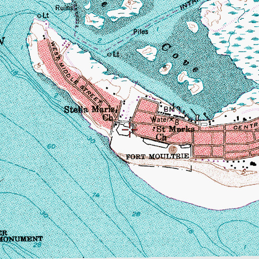 Topographic Map of Battery Bingham (historical), SC