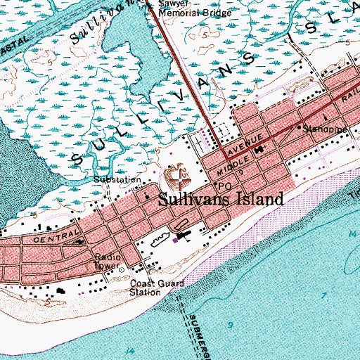 Topographic Map of Battery Capron (historical), SC