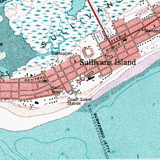 Topographic Map of Battery Gadsden (historical), SC