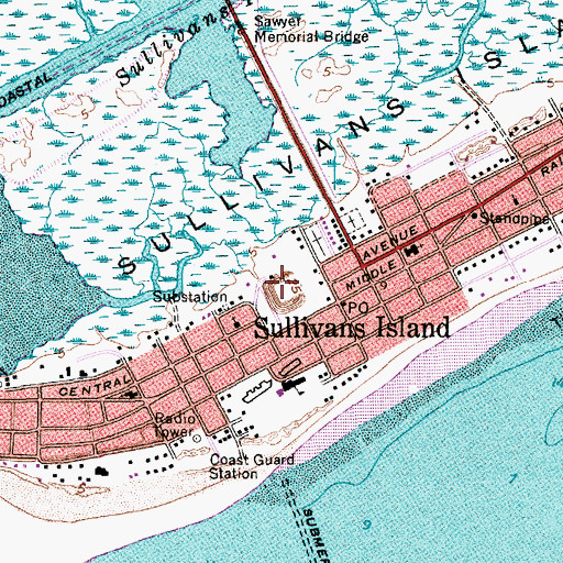 Topographic Map of Battery Pierce Butler (historical), SC