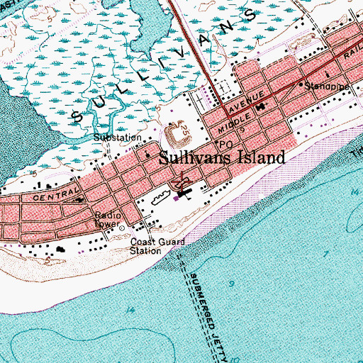 Topographic Map of Battery Thomson (historical), SC