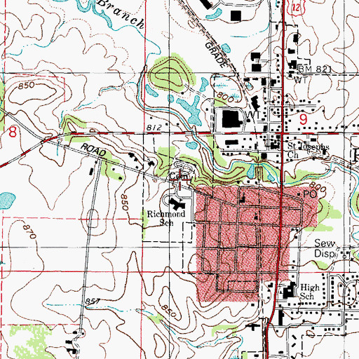 Topographic Map of Richmond Cemetery, IL