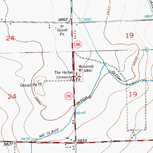 Topographic Map of The Home Cemetery, CO