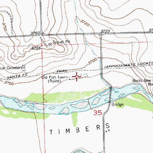 Topographic Map of Old Fort Lyons, CO