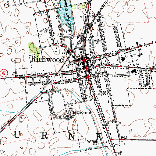 Topographic Map of First United Methodist Church, OH