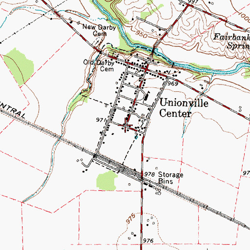 Topographic Map of Darby Township Hall, OH