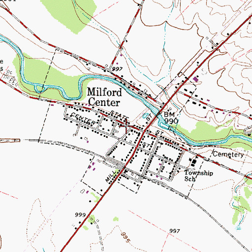 Topographic Map of Union Township Hall, OH