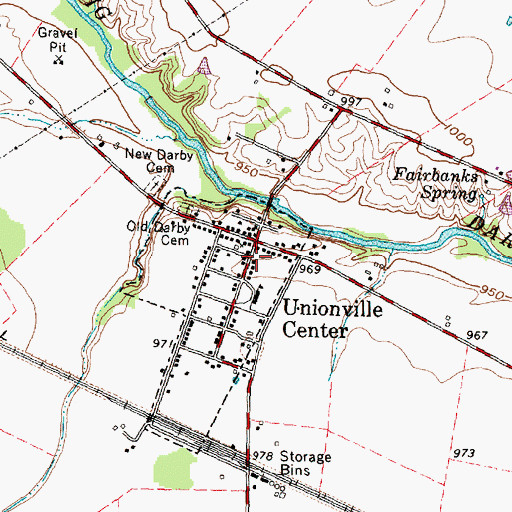 Topographic Map of Unionville Center Village Hall, OH