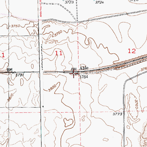 Topographic Map of Able, CO