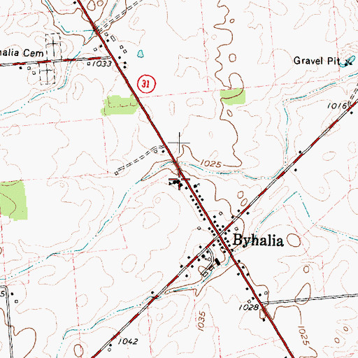 Topographic Map of Washington Township Hall, OH