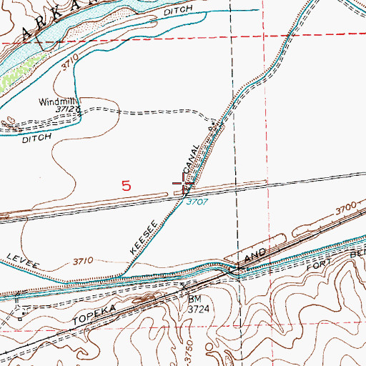 Topographic Map of Keesee Canal, CO