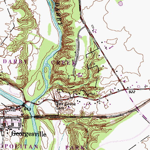 Topographic Map of Shagbark Reservable Area, OH