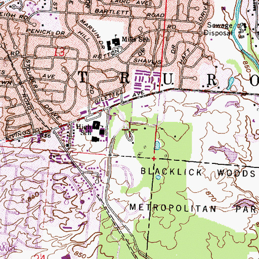 Topographic Map of Ash Grove Picnic Area, OH