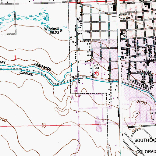 Topographic Map of Fort Bent Canal, CO