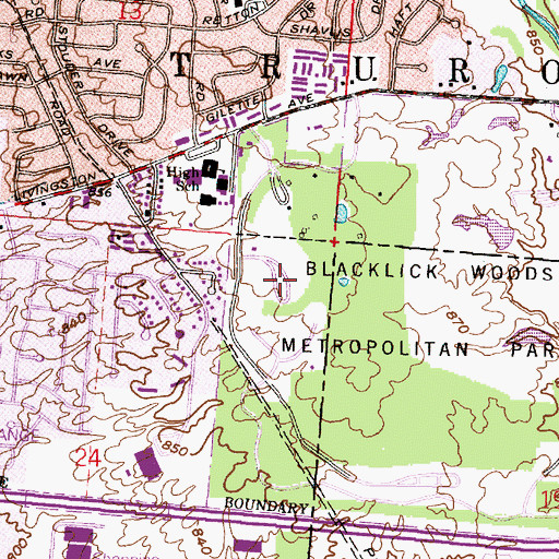 Topographic Map of The Meadows Picnic Area, OH