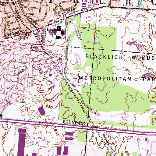 Topographic Map of Walnut Picnic Area, OH