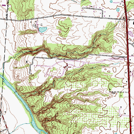Topographic Map of Oak Coves Picnic Area, OH