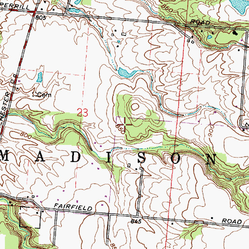 Topographic Map of Sassafras Horse Trail, OH