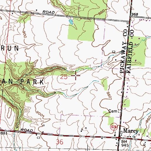 Topographic Map of Shady Grove Picnic Area, OH