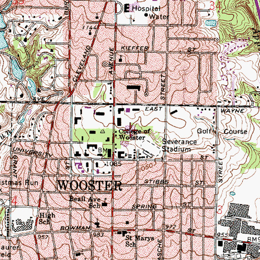 Topographic Map of Armington Physical Education Center, OH