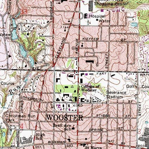 Topographic Map of Bissman Hall, OH