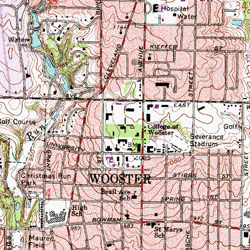 Topographic Map of Ebert Art Center, OH