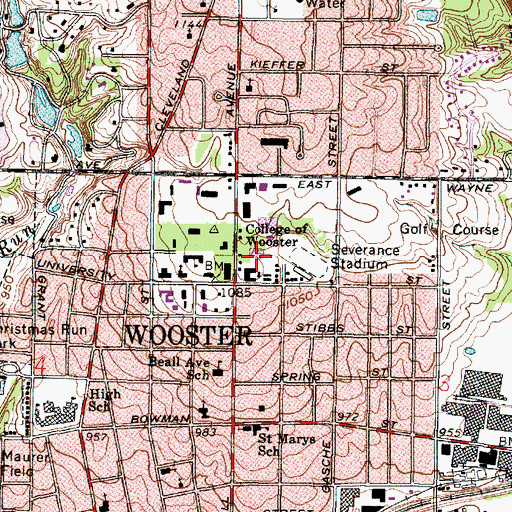 Topographic Map of Lowry Student Center, OH