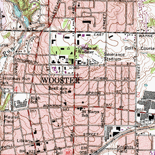 Topographic Map of Miller Manor, OH