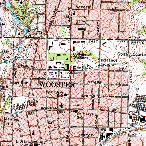 Topographic Map of Scheide Music Center, OH