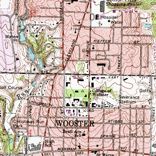 Topographic Map of Stevenson Hall, OH