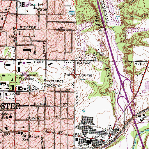 Topographic Map of Boles Golf Course, OH