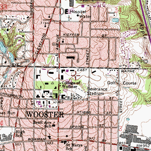 Topographic Map of Dale Soccer Field, OH