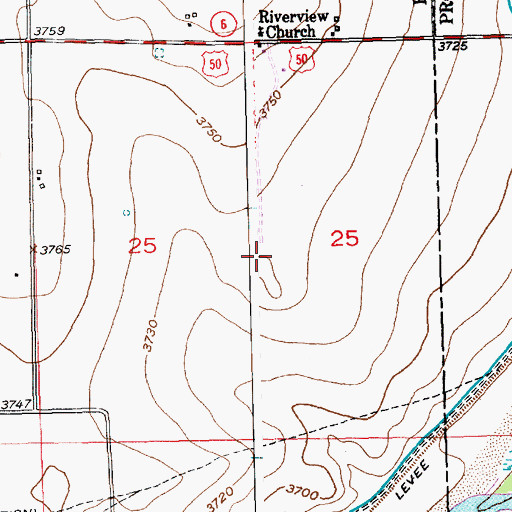 Topographic Map of Riverview Church, CO