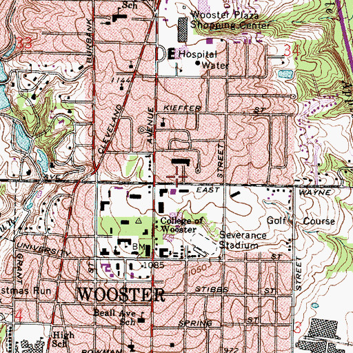 Topographic Map of Longbrake Student Wellness Center, OH