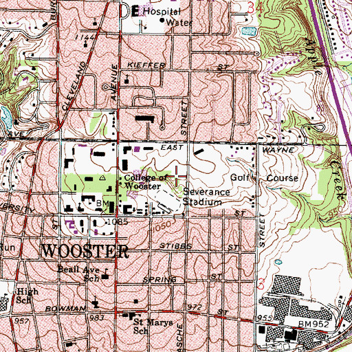 Topographic Map of Murray Baseball Field, OH