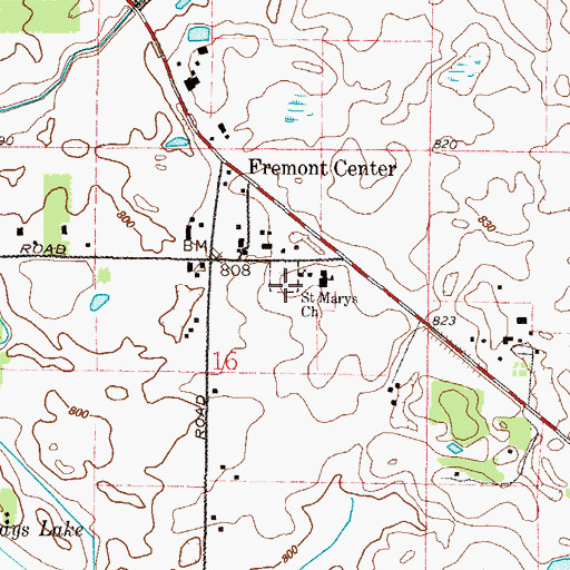 Topographic Map of Saint Mary Catholic Cemetery, IL